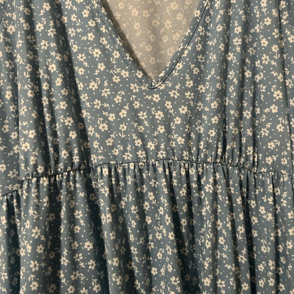 Urban Outfitters Floral Blue V-Neck Dress Size XL - Picture 3 of 4